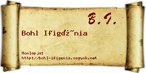 Bohl Ifigénia névjegykártya